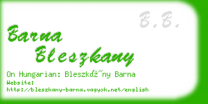 barna bleszkany business card